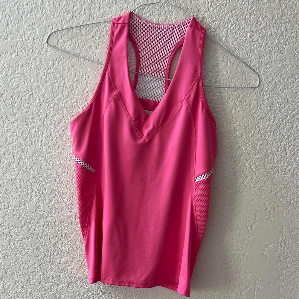 Lucky in Love size S Women's Pink Athletic Tank Top